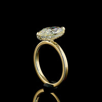 14K Yellow Gold Marquise Cut Hidden Halo Ring with 2.56 Carat D VVS2 Lab Diamond Center and 0.16 Carat Lab Diamond Accents - IGI Certified - Covaloro Fine Jewelry