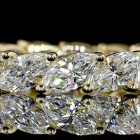 14K Yellow Gold Marquise Cut Inclined Eternity Band with 17 Lab Diamonds - 2.22 Total Carat Weight - Covaloro Fine Jewelry