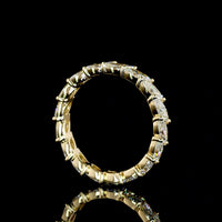 14K Yellow Gold Marquise Cut Inclined Eternity Band with 17 Lab Diamonds - 2.22 Total Carat Weight - Covaloro Fine Jewelry