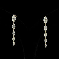 14K Yellow Gold Marquise Cut Lab Diamond Drop Earrings - 4.05 Carat Total Weight, D-F Color, VVS2 Clarity - Covaloro Fine Jewelry