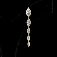 14K Yellow Gold Marquise Cut Lab Diamond Drop Earrings - 4.05 Carat Total Weight, D-F Color, VVS2 Clarity - Covaloro Fine Jewelry