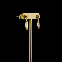 14K Yellow Gold Marquise Cut Lab Diamond Drop Earrings with Bezel and Prong Settings - 1.52 Carats Total Diamond Weight - Covaloro Fine Jewelry