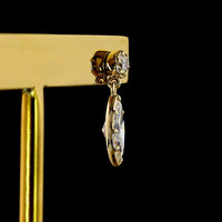 14K Yellow Gold Marquise Cut Lab Diamond Drop Earrings with Bezel and Prong Settings - 1.52 Carats Total Diamond Weight - Covaloro Fine Jewelry
