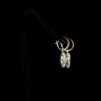 14K Yellow Gold Marquise Cut Lab Diamond Drop Earrings with Black Rhodium Bezel Accents - 3.09 Carat Total Weight - Covaloro Fine Jewelry