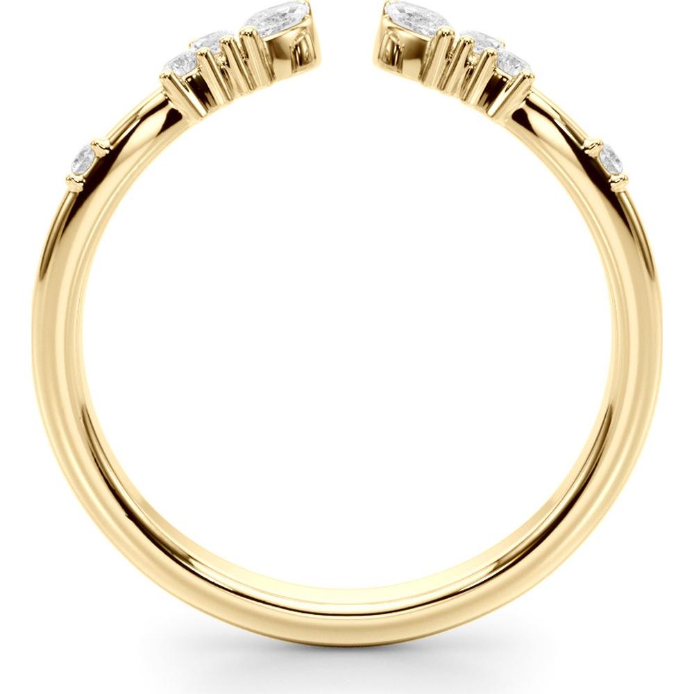 14K Yellow Gold Marquise-Cut Lab Diamond Fashion Ring - 0.25 Carats Total Weight - Size 7 by Robinson's Jewelers