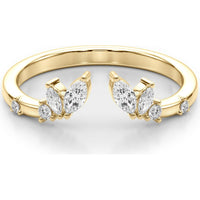 14K Yellow Gold Marquise-Cut Lab Diamond Fashion Ring - 0.25 Carats Total Weight - Size 7 by Robinson's Jewelers