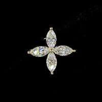 14K Yellow Gold Marquise Cut Lab Diamond Floral Stud Earrings - 2.22 Carats Total Diamond Weight, E-F Color, VS Clarity - Covaloro Fine Jewelry