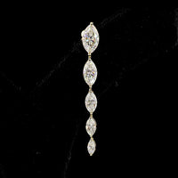 14K Yellow Gold Marquise Cut Lab Diamond Graduating Drop Earrings - 3.82 Carat Total Weight, E-F Color VS Clarity - Covaloro Fine Jewelry