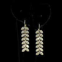 14K Yellow Gold Marquise Cut Lab Diamond Hanging Drop Earrings - 3.31 Carats Total Diamond Weight - Covaloro Fine Jewelry