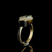 14K Yellow Gold Marquise Cut Lab Diamond Solitaire Ring with East-West Bezel Setting - 4.16 Carat Total Diamond Weight, E-F Color, VVS2 Clarity, IGI Certified - Covaloro Fine Jewelry