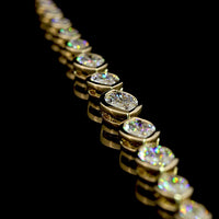 14K Yellow Gold Marquise Cut Riviera Necklace with Bezel Set Lab Diamonds - 4.95 Carat Total Weight - Covaloro Fine Jewelry