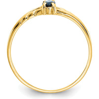 14K Yellow Gold Marquise-Cut Sapphire Ring with Twisted Band - 0.33 Carat Natural Blue Sapphire by Oro Pregiato