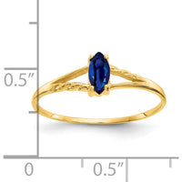 14K Yellow Gold Marquise-Cut Sapphire Ring with Twisted Band - 0.33 Carat Natural Blue Sapphire by Oro Pregiato