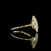14K Yellow Gold Marquise Cut Solitaire Ring with North-South Set Lab Diamond - 2.67 Carat Total Weight, E-F Color, VVS2 Clarity - Covaloro Fine Jewelry