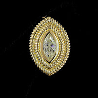 14K Yellow Gold Marquise Cut Stud Earrings with Bezel Setting and Milgrain Detail - 2.32 Carats Total Weight Lab Grown Diamonds - Covaloro Fine Jewelry