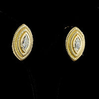 14K Yellow Gold Marquise Cut Stud Earrings with Bezel Setting and Milgrain Detail - 2.32 Carats Total Weight Lab Grown Diamonds - Covaloro Fine Jewelry