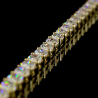 14K Yellow Gold Marquise Cut Tennis Bracelet with Inclined Prong Set Lab Diamonds - 7.64 Carats Total Diamond Weight - Covaloro Fine Jewelry