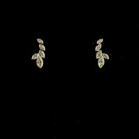 14K Yellow Gold Marquise Diamond Crawler Earrings with Bezel Set Lab Grown Diamonds - 1.47 Carat Total Diamond Weight - Covaloro Fine Jewelry