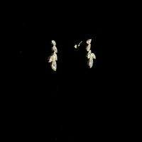 14K Yellow Gold Marquise Diamond Crawler Earrings with Bezel Set Lab Grown Diamonds - 1.47 Carat Total Diamond Weight - Covaloro Fine Jewelry