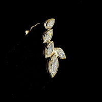 14K Yellow Gold Marquise Diamond Crawler Earrings with Bezel Set Lab Grown Diamonds - 1.47 Carat Total Diamond Weight - Covaloro Fine Jewelry