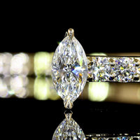 14K Yellow Gold Marquise Diamond Open Cuff Bangle Bracelet with Prong-Set Lab Diamonds - 4.33 Carat Total Weight - Covaloro Fine Jewelry