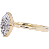 14K Yellow Gold Marquise Diamond Ring with Diamond Halo - 0.27 Carats Total Diamond Weight