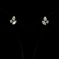 14K Yellow Gold Marquise, Emerald & Pear Lab Diamond Cluster Stud Earrings with Black Rhodium Accents - 1.40 Carats Total Diamond Weight - Covaloro Fine Jewelry