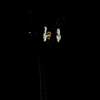 14K Yellow Gold Marquise, Emerald & Pear Lab Diamond Cluster Stud Earrings with Black Rhodium Accents - 1.40 Carats Total Diamond Weight - Covaloro Fine Jewelry