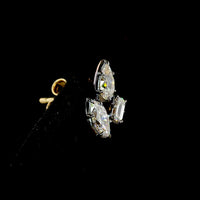 14K Yellow Gold Marquise, Emerald & Pear Lab Diamond Cluster Stud Earrings with Black Rhodium Accents - 1.40 Carats Total Diamond Weight - Covaloro Fine Jewelry