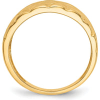 14K Yellow Gold Marquise Pattern Domed Fashion Ring - Bold Textured Design by Oro Pregiato