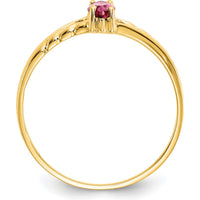14K Yellow Gold Marquise Pink Tourmaline Birthstone Ring - 0.25 Carat by Oro Pregiato