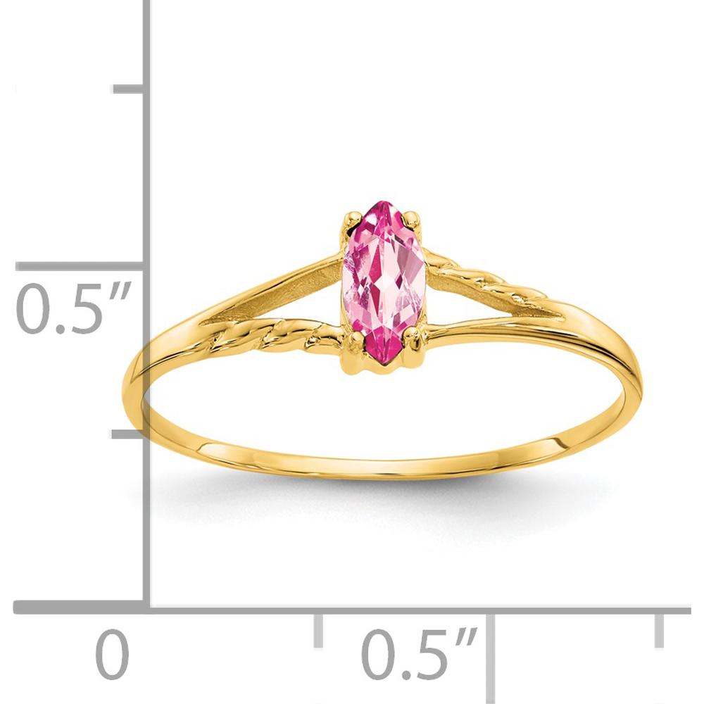 14K Yellow Gold Marquise Pink Tourmaline Birthstone Ring - 0.25 Carat by Oro Pregiato