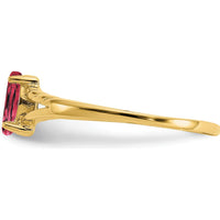 14K Yellow Gold Marquise Pink Tourmaline Birthstone Ring - 0.25 Carat by Oro Pregiato