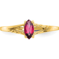 14K Yellow Gold Marquise Pink Tourmaline Birthstone Ring - 0.25 Carat by Oro Pregiato