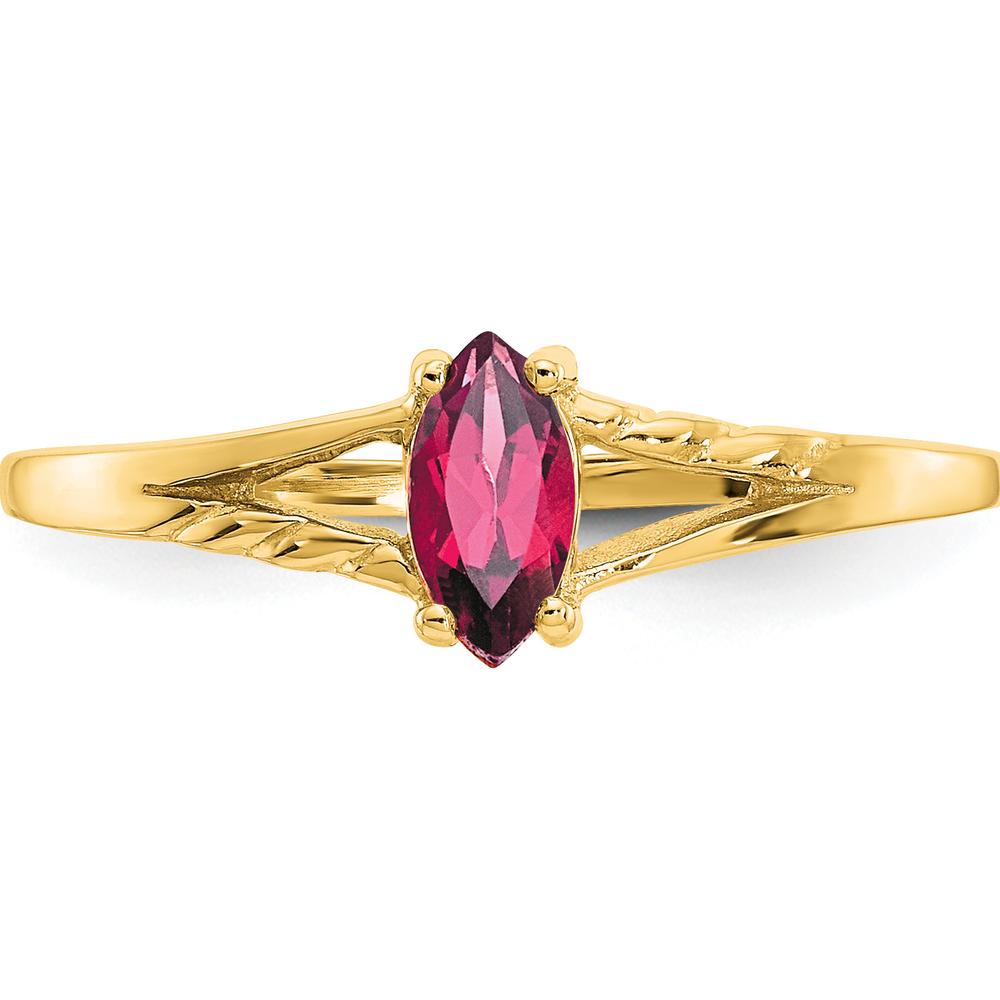 14K Yellow Gold Marquise Pink Tourmaline Birthstone Ring - 0.25 Carat by Oro Pregiato