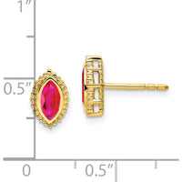 14K Yellow Gold Marquise Ruby Post Earrings - 0.50 Carat Total Ruby Weight by Monteluci Fine Jewelry