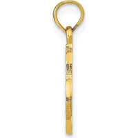 14K Yellow Gold Martha's Vineyard Island Pendant with Textured Finish - Polished by Oro Pregiato