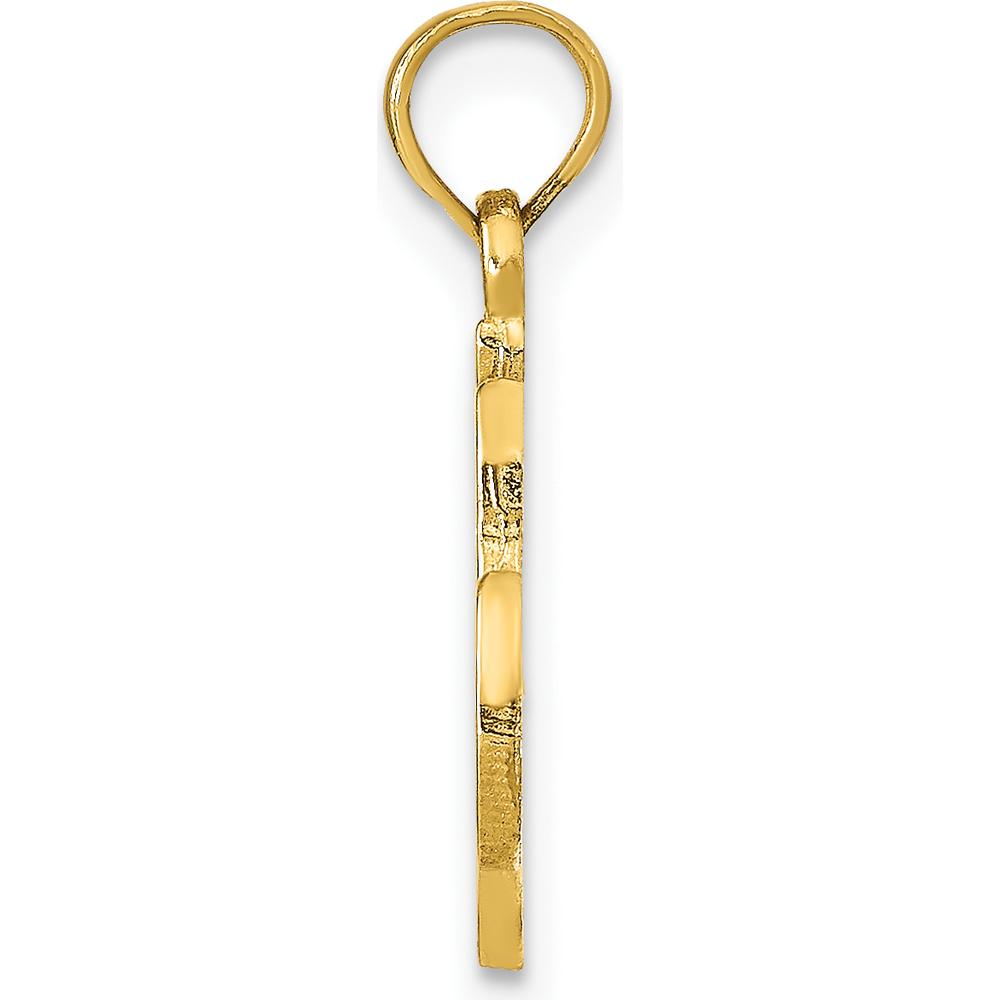 14K Yellow Gold Martha's Vineyard Island Pendant with Textured Finish - Polished by Oro Pregiato
