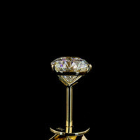 14K Yellow Gold Martini Set Round Brilliant Lab Diamond Stud Earrings - 1.06 Carat Total Weight E-F VS2 - Covaloro Fine Jewelry
