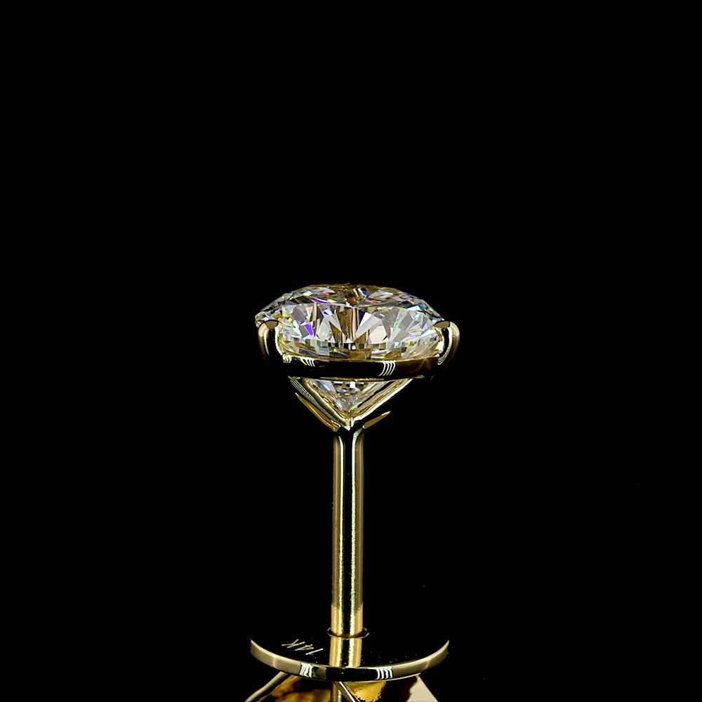 14K Yellow Gold Martini Set Round Brilliant Lab Diamond Stud Earrings - 1.06 Carat Total Weight E-F VS2 - Covaloro Fine Jewelry