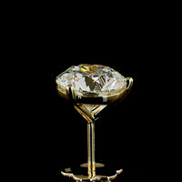 14K Yellow Gold Martini Set Round Lab Diamond Stud Earrings - 4.07 Carat Total Weight (F VVS2) - Covaloro Fine Jewelry