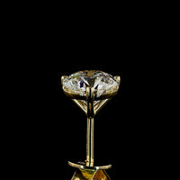 14K Yellow Gold Martini Set Round Lab Diamond Stud Earrings with Butterfly Backs, 2.51 Carat Total Weight E-F VS1 Quality - Covaloro Fine Jewelry