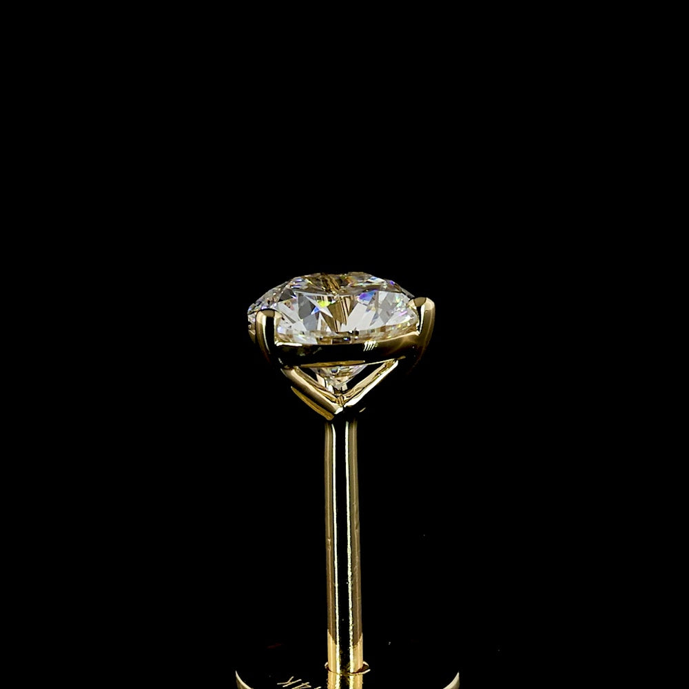 14K Yellow Gold Martini Setting Round Brilliant Cut Lab Diamond Stud Earrings - 0.82 Carat Total Diamond Weight (E-F Color, VS2 Clarity) - Covaloro Fine Jewelry