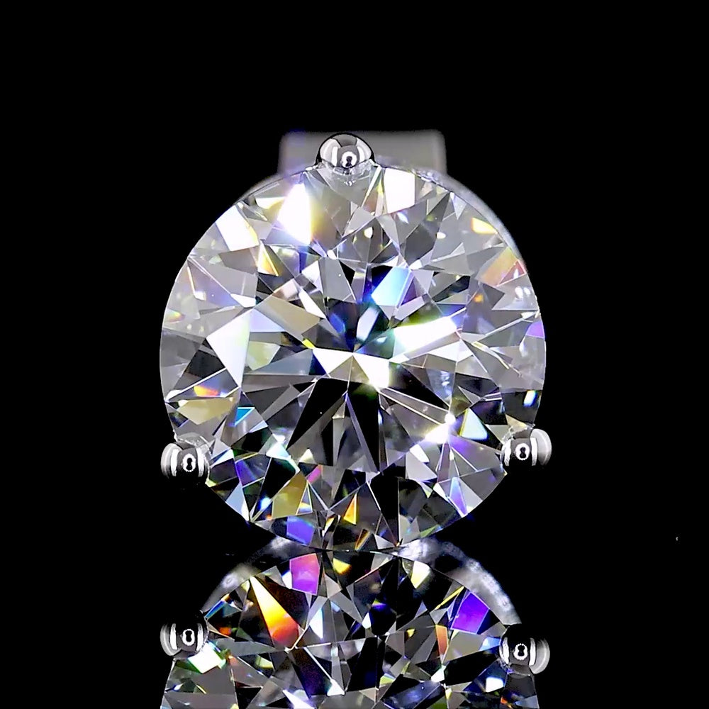 14K Yellow Gold Martini Stud Earrings with Brilliant Round Lab Diamonds - 1.58 Carat Total Diamond Weight, E-F Color, VS1 Clarity - Covaloro Fine Jewelry