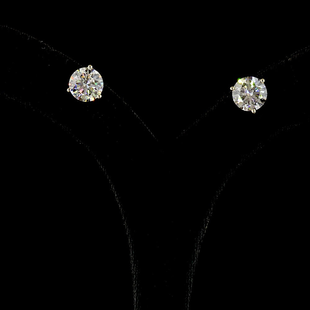 14K Yellow Gold Martini Stud Earrings with Round Lab Diamonds - 5.07 Carats Total Diamond Weight - Covaloro Fine Jewelry