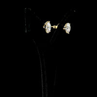 14K Yellow Gold Martini Stud Earrings with Round Lab Diamonds - 5.07 Carats Total Diamond Weight - Covaloro Fine Jewelry