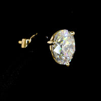 14K Yellow Gold Martini Stud Earrings with Round Lab Diamonds - 5.07 Carats Total Diamond Weight - Covaloro Fine Jewelry