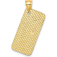 14K Yellow Gold Maryland Ocean City License Plate Charm - Textured Finish by Oro Pregiato
