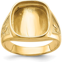 14K Yellow Gold Masonic Ring Mounting - 16.65mm Top Length by IBGoodman