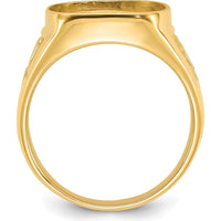 14K Yellow Gold Masonic Ring Mounting - 16.65mm Top Length by IBGoodman